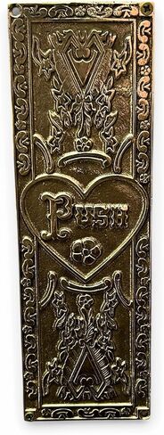 لوحة دفع باب نحاسية مزخرفة مع قلب مزخرف وتصميم منقوش بالزهور in Kuwait