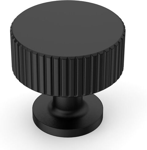 Amerdeco 10 حزمة مقابض خزانة سوداء غير لامعة خزانة ذات فتحة واحدة تسحب مقابض أدراج مقاس 2.54 سم وتسحب لخزائن الحمام ZH0071 in Kuwait