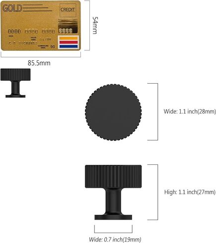 Amerdeco 10 حزمة مقابض خزانة سوداء غير لامعة خزانة ذات فتحة واحدة تسحب مقابض أدراج مقاس 2.54 سم وتسحب لخزائن الحمام ZH0071 in Kuwait
