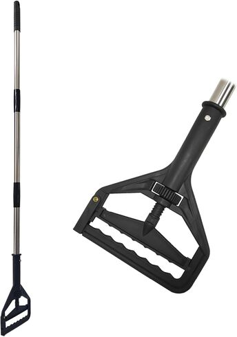 مقبض ممسحة تجارية عالي التحمل، عصا ممسحة صناعية بطول 59 بوصة قابلة للتعديل، حامل استبدال رأس المماسح الرطبة لتنظيف الأرضيات الاحترافية/الصناعية (أحمر) in Kuwait