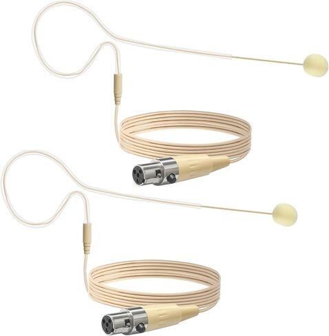 2 Pack Headset/Headworn Microphone Single Earhook Headset Microphone Mini XLR 4Pin TA4F Plug Hanging Condenser Omnidirectional Mic Compatible with Shure,1.5m Cable and Windscree in Saudi Arabia