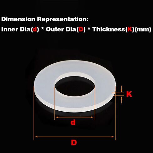 Silicone Flat Washers 50pcs Electrical Insulation Gaskets Elastic Silicon Seals 2mm to 12mm(6x20x2mm) in Saudi Arabia