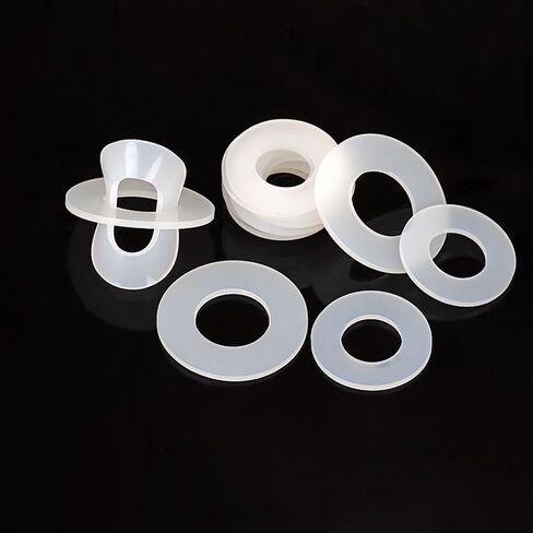 Silicone Flat Washers 50pcs Electrical Insulation Gaskets Elastic Silicon Seals 2mm to 12mm(6x20x2mm) in Saudi Arabia