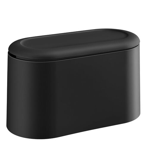 SUBEKYU 0.5 Gal Mini Countertop Trash Can with Lid for Desktop, Small Garbage Can for Office, Tiny Wastebasket, Plastic,Black in Kuwait