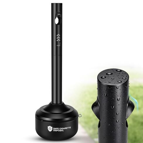 Steel Trash Receptacle Disposal Outdoor, Trash Can for Outside, Patio, Home, Commercial - 4 Gallon Capacity (35" H) in Kuwait