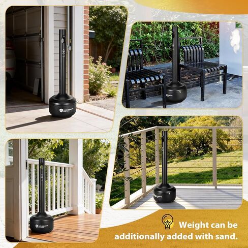 Steel Trash Receptacle Disposal Outdoor, Trash Can for Outside, Patio, Home, Commercial - 4 Gallon Capacity (35" H) in Kuwait