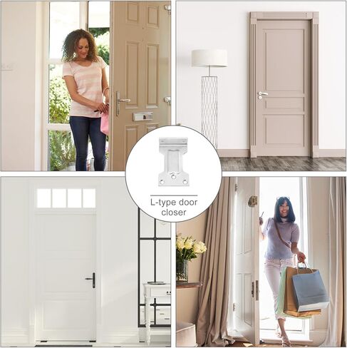 POPETPOP 2Pcs L-Shape Iron Parallel Mounting Plates for Door Closer Accessories Metal Door Closer Parallel Boards for Residential and Commercial Automatic Installation in Saudi Arabia