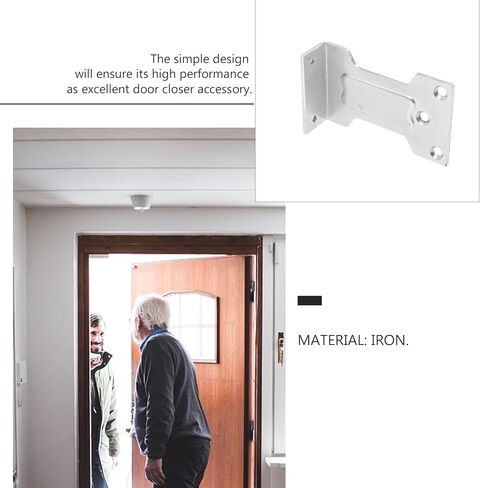 POPETPOP 2Pcs L-Shape Iron Parallel Mounting Plates for Door Closer Accessories Metal Door Closer Parallel Boards for Residential and Commercial Automatic Installation in Saudi Arabia