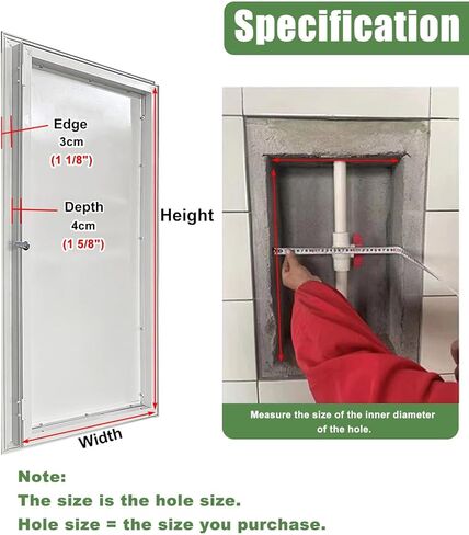 Aluminum Access Panel Push-Lock Door, Wall Hole Cover Plate for Electrical Wiring/HVAC/Heating/Plumbing, 180° Opening Hidden Access Door Hatch(WxH18x26in(46x66cm)) in Saudi Arabia