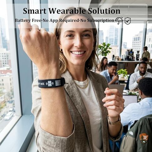 NFC Digital Business Card Wristband – Tap to Share Contact Info | QR Silicone Bracelet | No App Required | Lifetime Access & Analytics | Waterproof Smart Networking Band in Kuwait