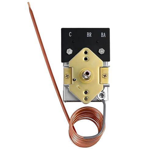 KKTB-18-48 Stove Oven Range Thermostat - 5A 120VAC, MAX Temp 599°F, Compatible with Robertshaw and Awoco 30" and 36" Gas Ranges, 48" Capillary Length, 3/16" x 11" Copper Bulb with Nickel Plated in Kuwait
