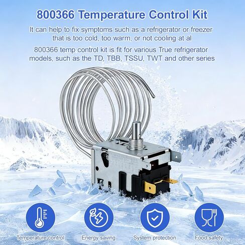 2026 New Upgraded 800366 Temperature Control Kit Fits for True Refrigeration Replace 077B6806, 077B7172, 988282 – 76" Coil Sensing Thermostat in Saudi Arabia