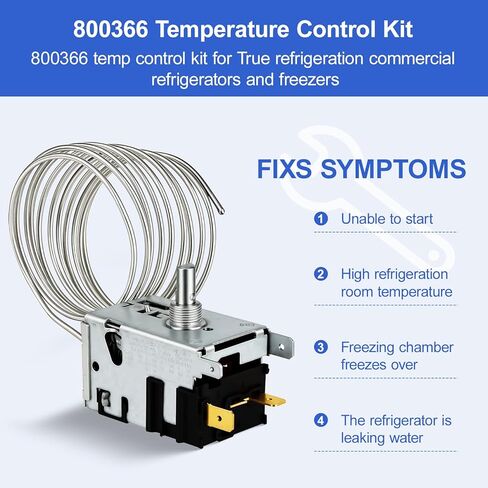 2026 New Upgraded 800366 Temperature Control Kit Fits for True Refrigeration Replace 077B6806, 077B7172, 988282 – 76" Coil Sensing Thermostat in Saudi Arabia