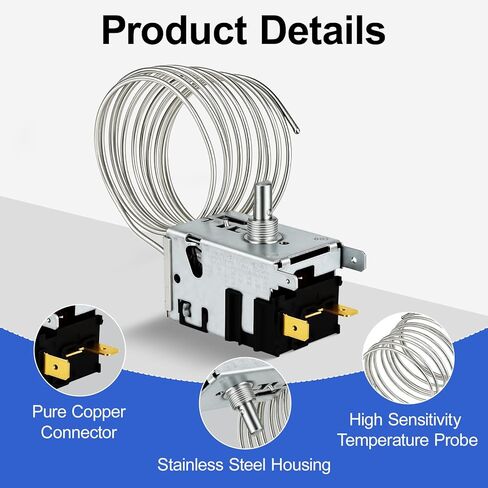 2026 New Upgraded 800366 Temperature Control Kit Fits for True Refrigeration Replace 077B6806, 077B7172, 988282 – 76" Coil Sensing Thermostat in Saudi Arabia