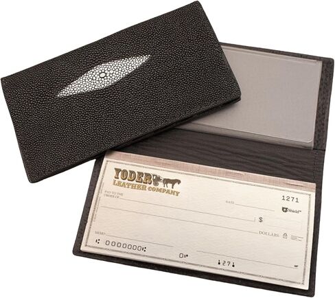Genuine Stingray Leather Checkbook Cover in Kuwait