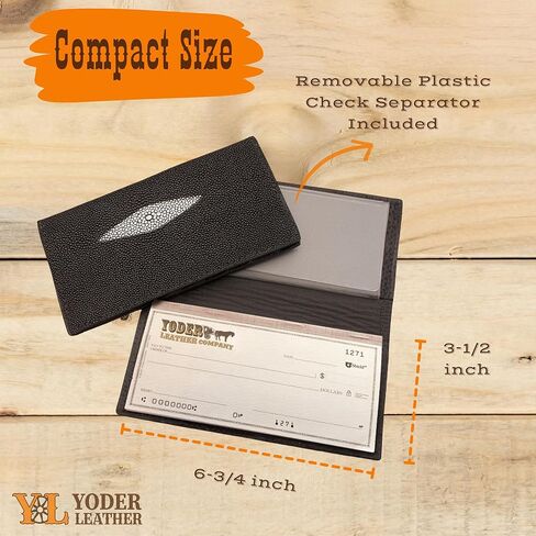 Genuine Stingray Leather Checkbook Cover in Kuwait