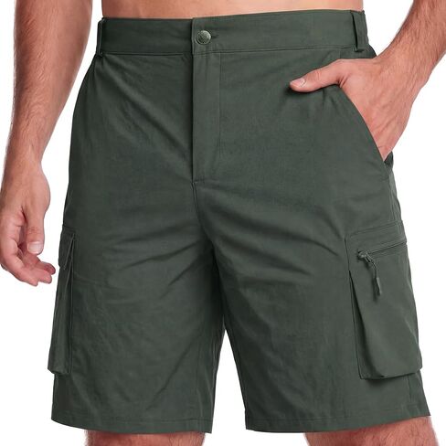 Men's Hiking Cargo Shorts Lightweight Outdoor Shorts for Men Trip Golf Camping Casual with Zipper Pockets in Saudi Arabia