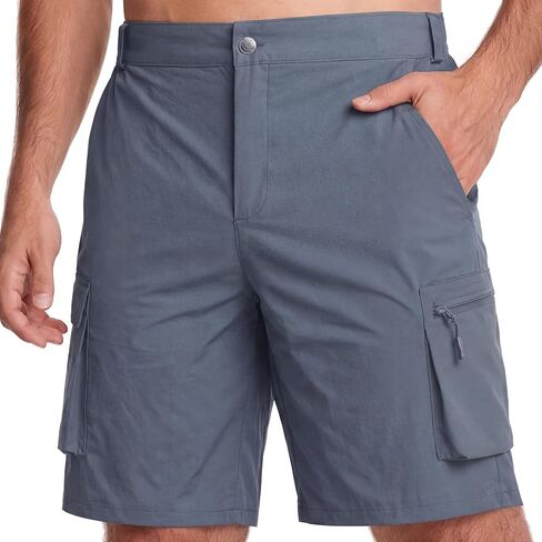 Men's Hiking Cargo Shorts Lightweight Outdoor Shorts for Men Trip Golf Camping Casual with Zipper Pockets in Saudi Arabia