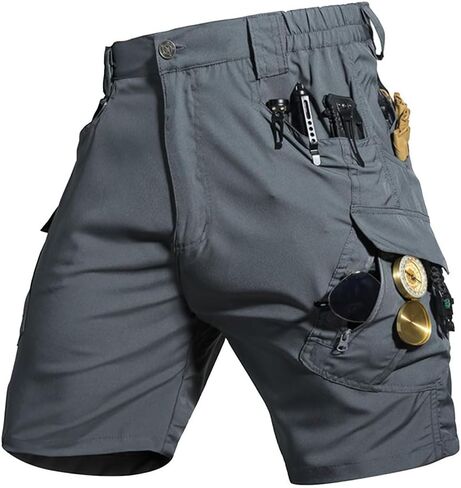 Men's Quick-Dry Outdoor Shorts, Breathable and Stretchy Cargo Shorts, Lightweight Multi-Pocket Tactical Casual Shorts in Saudi Arabia