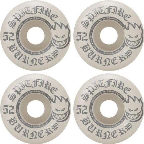 عجلات تزلج Spitfire Wheels باللون الأبيض/الفضي - 52 مم 99a (مجموعة من 4) in Saudi Arabia