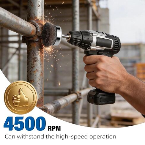 فرشاة سلكية للمثقاب 9 قطع، عجلة سلكية للمثقاب 1/4 بوصة ساق مستديرة، كوب من الفولاذ الكربوني / عجلة / مجموعة فرشاة قلم لإزالة الصدأ والتآكل وأسطح الفرك in Kuwait