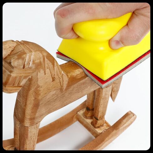 Hook and Loop Hand Sanding Block - 10cm x 7cm Reusable Sanding Sponge Holder for Wood Furniture Restoration, Arts, Crafts & Drywall Smoothing in Kuwait