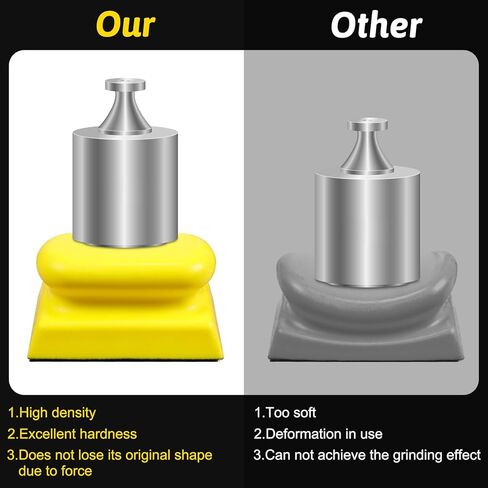 Hook and Loop Hand Sanding Block - 10cm x 7cm Reusable Sanding Sponge Holder for Wood Furniture Restoration, Arts, Crafts & Drywall Smoothing in Kuwait