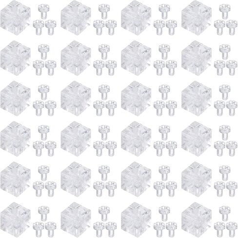 Uxcell 16pcs زاوية قوس ، 0.39x0.39x0.39 بوصة مكعب الزاوية الزاوية لربط الأثاث ، بما في ذلك البراغي M4x6 ، شفافة in Saudi Arabia