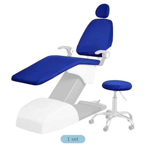 Waterproof Dental Chair Cover, Universal Polyester Headrest Backrest Protector, Easy-Clean Slipcover, Blue, Compatible with Dental Clinics in Saudi Arabia