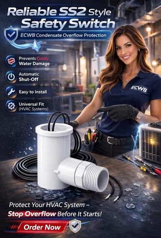 SS2 تيار متردد تجاوز تدفق المكثفات، معتمد من المقاول، مفتاح أمان HVAC، بولي كلوريد الفينيل المحسن، مستشعر خط الصرف، حماية استنزاف مكثفات التيار المتردد المغلقة عادة in Kuwait