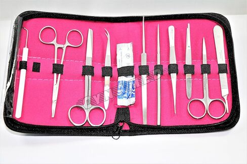 Dissecting German Kit of 11 Pcs Scissors Forceps Blades Needle Probe Etc Cynamed in Kuwait