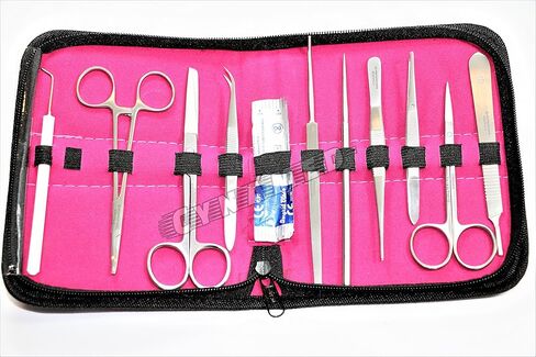 Dissecting German Kit of 11 Pcs Scissors Forceps Blades Needle Probe Etc Cynamed in Kuwait