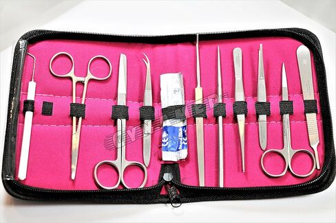 Dissecting German Kit of 11 Pcs Scissors Forceps Blades Needle Probe Etc Cynamed in Kuwait