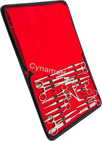 157 Pcs Advanced Dissection SET For Anatomy & Biology Students With 1 SCISSORS ! FORCEPS ! HEMOSTAT-! Blades - Case - Lab Veterinary Botany Stainless Steel Set For Frogs Animals etc in Kuwait