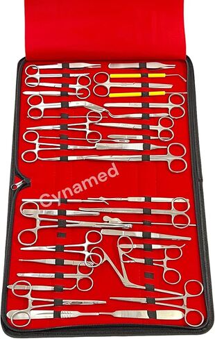 157 Pcs Advanced Dissection SET For Anatomy & Biology Students With 1 SCISSORS ! FORCEPS ! HEMOSTAT-! Blades - Case - Lab Veterinary Botany Stainless Steel Set For Frogs Animals etc in Kuwait