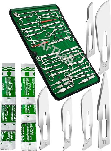 ARTLAB | Advanced Dissecting Dissection Kit -97 Pcs Stainless Steel Instruments perfect for Anatomy-Biology, Botany, Veterinary Students |Scissors |Needle Holder |Forceps| Scalpel-All in One in Saudi Arabia