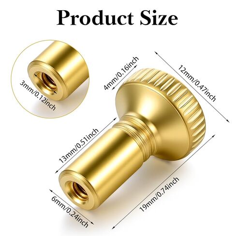 10 Pack Brass Lamp Switch Knob Replacement, Turn On/Off Standard Size Twist Light Switch Knobs, Antique Brass Color Repair Parts (Gold) in Saudi Arabia