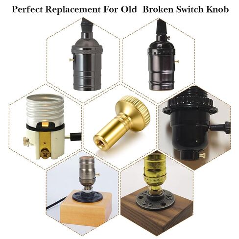 10 Pack Brass Lamp Switch Knob Replacement, Turn On/Off Standard Size Twist Light Switch Knobs, Antique Brass Color Repair Parts (Gold) in Saudi Arabia