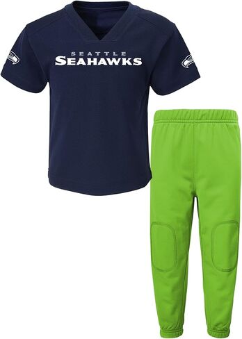 Outerstuff NFL Seattle Seahawks Infants Lil' Field تي شيرت وسروال قصير الأكمام (12M - 24M) in Saudi Arabia