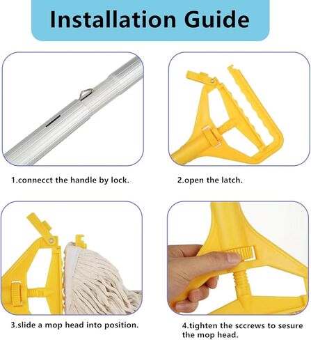 استبدال عصا الممسحة مقاس 59 بوصة، مقبض ممسحة تجاري عالي التحمل تغيير سريع، بالو بارا ترابيدور، حامل بديل لرأس المماسح الرطبة لتنظيف الأرضيات in Kuwait