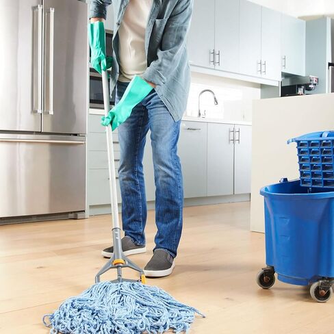 Professional 60" Side Gate Fiberglass Wet Mop Handle, Plastic Head in Kuwait