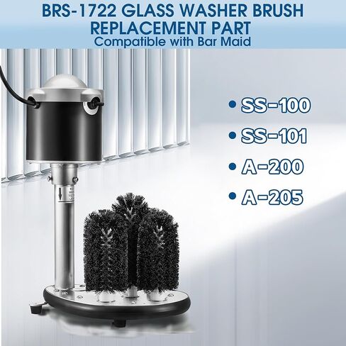 قطعة بديلة لفرشاة الغسالة الزجاجية BRS-1722، متوافقة مع Bar Maid SS-100، SS-101، A-200، A-205، مجموعة الفرش القياسية: 4 قطع من الفرش مقاس 6 بوصات وفرشاة واحدة مقاس 7.5 بوصات in Kuwait