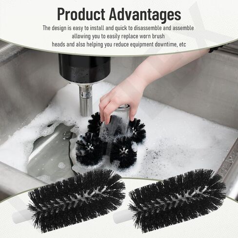 BRS-1722 Glass Washer Replacement Brush Set for Bar Ma-id Glass Washers, Including 5 x Brushes (6 inch) and 2 x Brushes (7.5 inch) Replaces SS-100, SS-101, A-200, A-205 in Kuwait