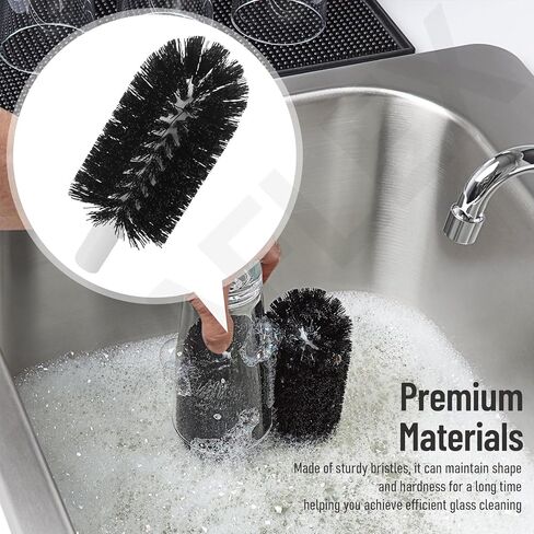 BRS-1722 Glass Washer Replacement Brush Set for Bar Ma-id Glass Washers, Including 5 x Brushes (6 inch) and 2 x Brushes (7.5 inch) Replaces SS-100, SS-101, A-200, A-205 in Kuwait