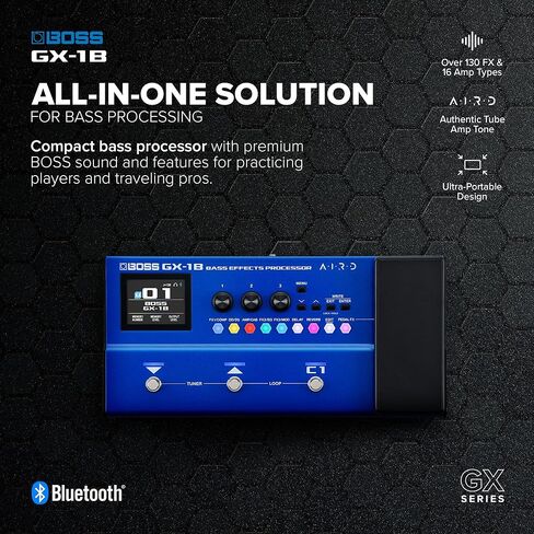 BOSS GX-1B | Ultra-Portable Bass Effects Processor | Packed with Iconic Amps & Effects | Premium AIRD Sound Engine | Ideal for Beginner Bassists | Bluetooth Connectivity | Flexible Power Options in Saudi Arabia