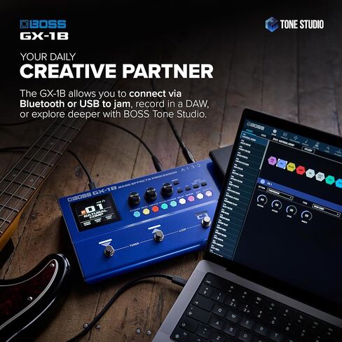 BOSS GX-1B | Ultra-Portable Bass Effects Processor | Packed with Iconic Amps & Effects | Premium AIRD Sound Engine | Ideal for Beginner Bassists | Bluetooth Connectivity | Flexible Power Options in Saudi Arabia