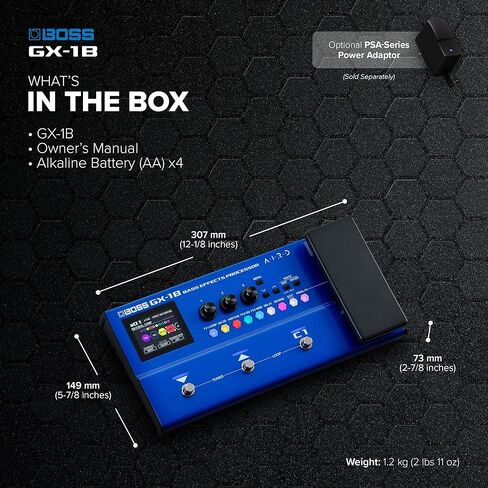 BOSS GX-1B | Ultra-Portable Bass Effects Processor | Packed with Iconic Amps & Effects | Premium AIRD Sound Engine | Ideal for Beginner Bassists | Bluetooth Connectivity | Flexible Power Options in Saudi Arabia