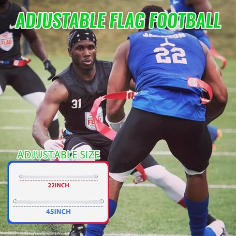 Glow in the Dark Flag Football Belts Set: 4 Adjustable Belts 12 Football Flags, Easy Tear-Away Design, Football Gear for Kid Youth Adult, Perfect for Camping Yard Beach Games, Glow Party Accessories in Kuwait