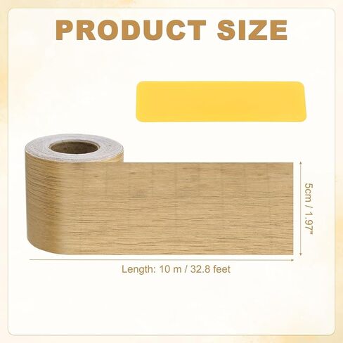 PATIKIL Wood Grain Repair Tape 2" x33', Self Adhesive Realistic Textured Repair Patch Peel and Stick Wood Tape with Scraper for Floor Door Window Furniture Table Birch in Saudi Arabia