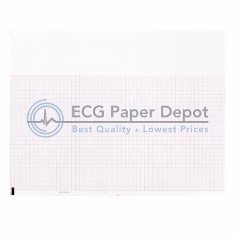007983 ECG Paper Depot ورق تخطيط القلب 10 عبوات، طية على شكل Z، شبكة حمراء، 8.50 × 11 بوصة in Kuwait